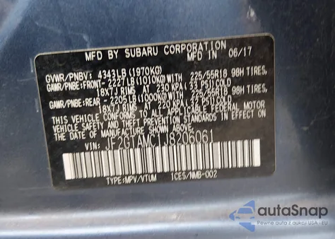 2018 Subaru Crosstrek 2.0I Limited из США, поврежденный, VIN JF2GTAMC1J8206061